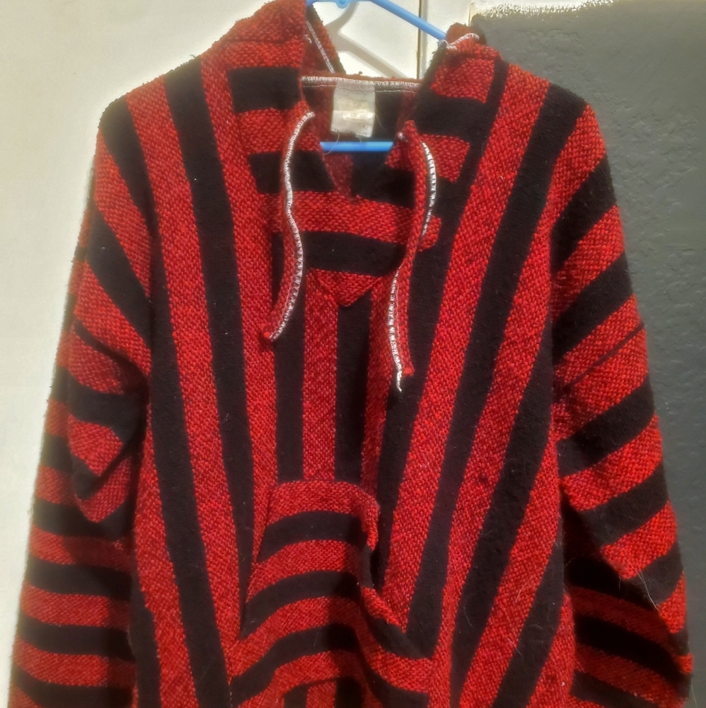 Red and black baja hoodie